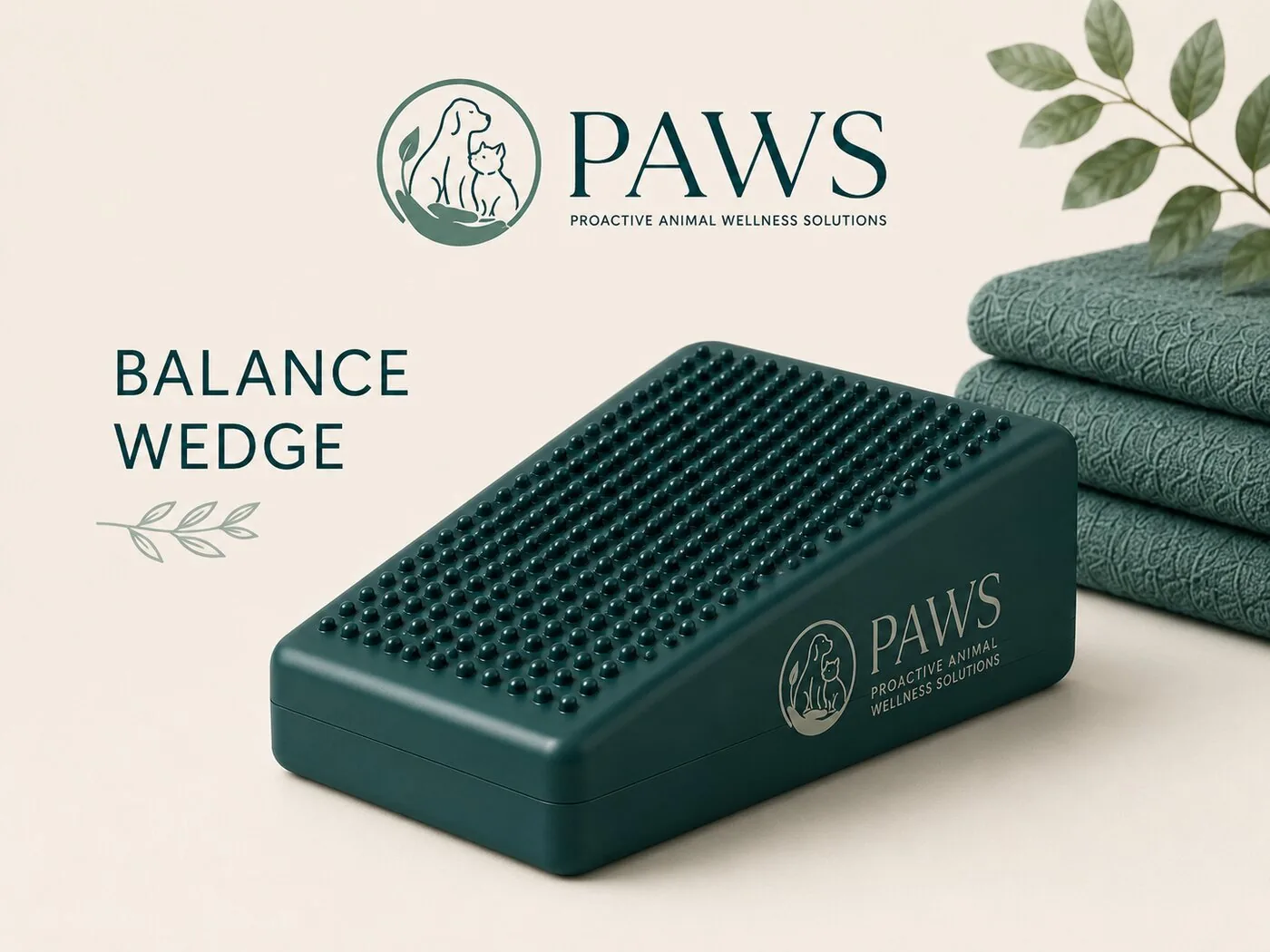 Firm incline balance wedge with textured non-slip top for targeted dog rehab by PAWS